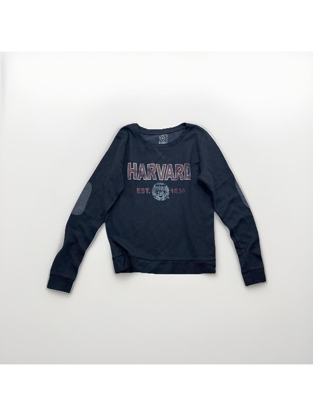 Rare Vtg Harvard University Sweater Mens M Black U-Trau USA Made